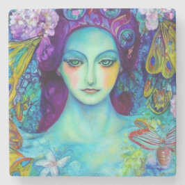 蝶で魅了された妖精の女王 ストーンコースター