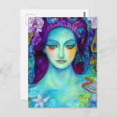 蝶で魅了された妖精の女王 ポストカード (正面/裏面)