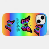 蝶とあなたの名パーソナライズされた前 Case-Mate iPhoneケース (裏面 (横))