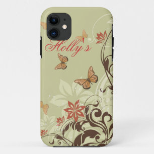 蝶とつる植物 iPhone 11 ケース