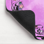 蝶とのピンク マウスパッド (コーナー)