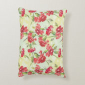 蝶との緑の赤いカーネーション アクセントクッション (裏面(縦))