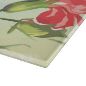 蝶との緑の赤いカーネーション カッティングボード (角)