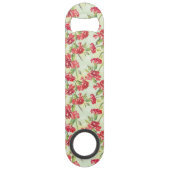 蝶との緑の赤いカーネーション スピード栓抜き (裏面)