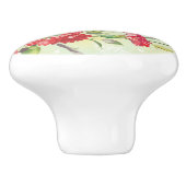 蝶との緑の赤いカーネーション セラミックノブ (側面)