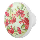 蝶との緑の赤いカーネーション セラミックノブ (右)