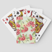 蝶との緑の赤いカーネーション トランプ (裏面)