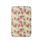 蝶との緑の赤いカーネーション バスマット (正面縦)