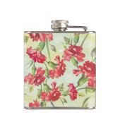 蝶との緑の赤いカーネーション フラスク (裏面)