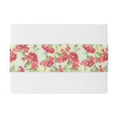 蝶との緑の赤いカーネーション 招待状ベリーバンド (裏面例)