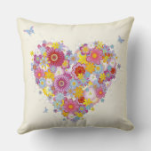 蝶との花のハート クッション (裏面)