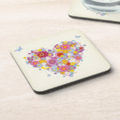 蝶との花のハート コースター (左側)