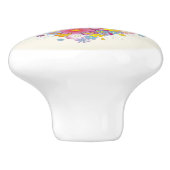 蝶との花のハート セラミックノブ (側面)