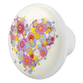 蝶との花のハート セラミックノブ (右)