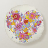 蝶との花のハート ラウンドクッション (裏面)