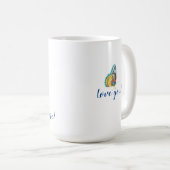 蝶とひまわり コーヒーマグカップ (正面右)