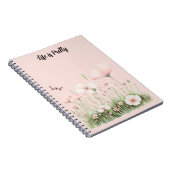 蝶とほんのりピンクの花 ノートブック (右側)