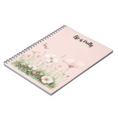 蝶とほんのりピンクの花 ノートブック (左側)