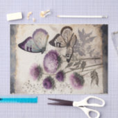 蝶とアザミ 薄葉紙 (クラフト)