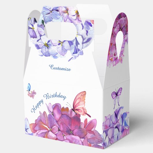 蝶とアジサイカラフルの受賞箱 フェイバーボックス (オープン)