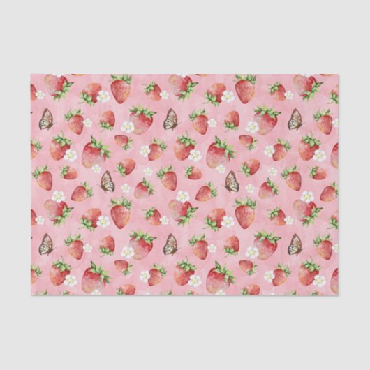 蝶とイチゴ 薄葉紙 (正面)