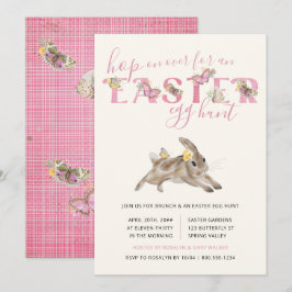蝶とイースターバニー ブランシュと卵の宝探し 招待状
