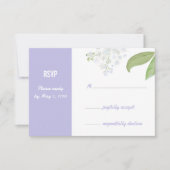 蝶とエルダーフラワーの結婚式RSVPカード 出欠カード (正面)