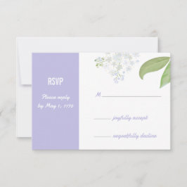 蝶とエルダーフラワーの結婚式RSVPカード 出欠カード