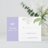 蝶とエルダーフラワーの結婚式RSVPカード 出欠カード (スタンド正面)