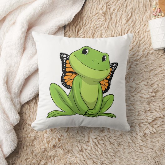 蝶とカエル クッション (ブランケット)