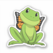 蝶とカエル シール (正面)
