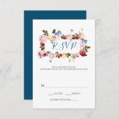 蝶とカラフル花 出欠カード (正面/裏面)