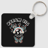 蝶とキノコの夢の大きなインスピオ前向きー キーホルダー (裏面)