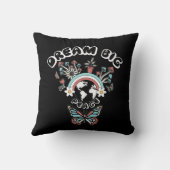 蝶とキノコの夢の大きなインスピオ前向きー クッション (裏面)