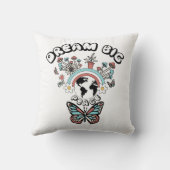 蝶とキノコの夢の大きなインスピオ前向きー クッション (裏面)