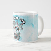 蝶とキノコの夢の大きなインスピオ前向きー ジャンボコーヒーマグカップ (正面右)