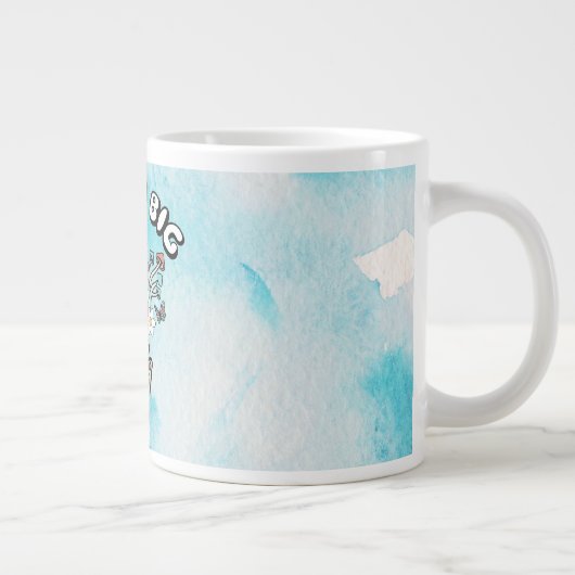 蝶とキノコの夢の大きなインスピオ前向きー ジャンボコーヒーマグカップ (右)