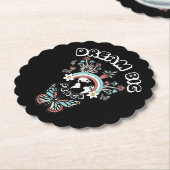 蝶とキノコの夢の大きなインスピオ前向きー ペーパーコースター (アングル)