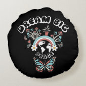 蝶とキノコの夢の大きなインスピオ前向きー ラウンドクッション (裏面)