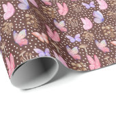 蝶とキノコの茶色 ラッピングペーパー (ロールコーナー)