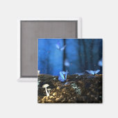 蝶とキノコを持つ魔法の妖精の森 マグネット (正面/裏面)