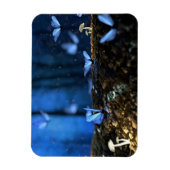 蝶とキノコを持つ魔法の妖精の森 マグネット (縦)