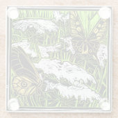 蝶とクイーンアンズレース ガラスコースター (裏面)