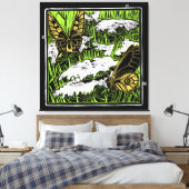 蝶とクイーンアンズレース キャンバスプリント (インサイチュ (寝室))