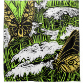 蝶とクイーンアンズレース シャワーカーテン (正面)