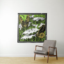 蝶とクイーンアンズレース タペストリー