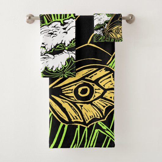 蝶とクイーンアンズレース バスタオルセット (インサイチュ)