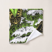 蝶とクイーンアンズレース バスタオルセット (ウォッシュタオル)