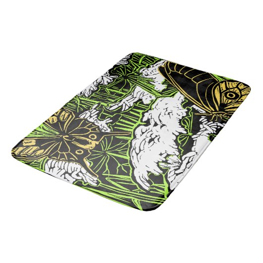 蝶とクイーンアンズレース バスマット (アングル)