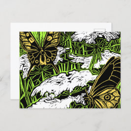 蝶とクイーンアンズレース ポストカード